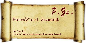 Petróczi Zsanett névjegykártya